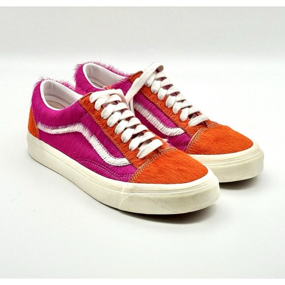 Vans Old Skool 36 Dx Anaheim Factory Orange/Pink Fuzzy W-Sz 8/M-Sz 6.5 Pre Owned - Picture 1 of 11
